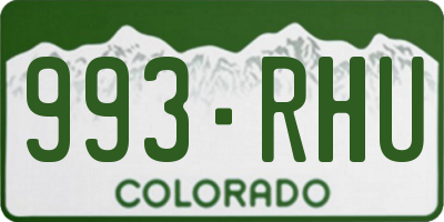 CO license plate 993RHU