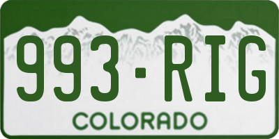 CO license plate 993RIG