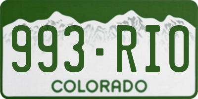 CO license plate 993RIO