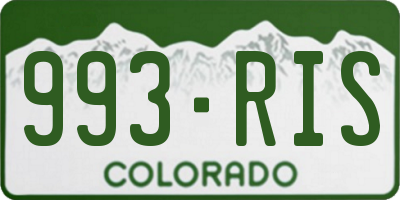 CO license plate 993RIS
