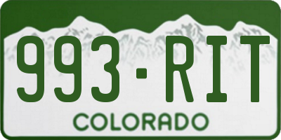 CO license plate 993RIT