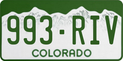 CO license plate 993RIV