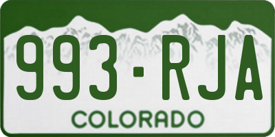 CO license plate 993RJA