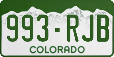 CO license plate 993RJB