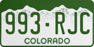CO license plate 993RJC