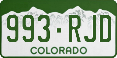 CO license plate 993RJD