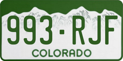 CO license plate 993RJF