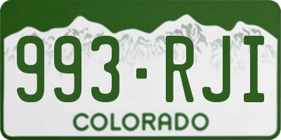 CO license plate 993RJI