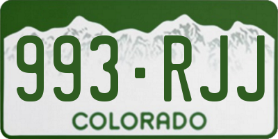 CO license plate 993RJJ
