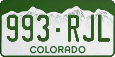 CO license plate 993RJL