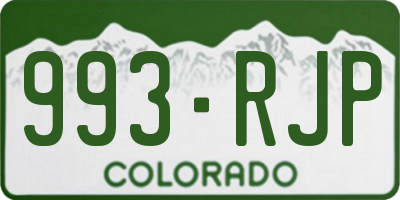 CO license plate 993RJP