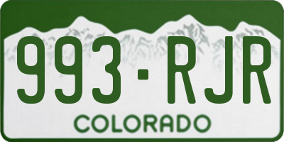 CO license plate 993RJR