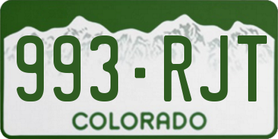 CO license plate 993RJT