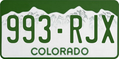 CO license plate 993RJX