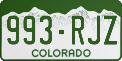 CO license plate 993RJZ