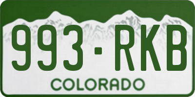 CO license plate 993RKB