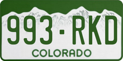 CO license plate 993RKD