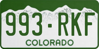CO license plate 993RKF