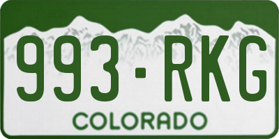 CO license plate 993RKG