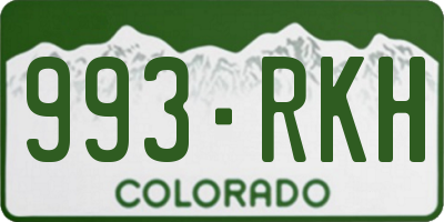 CO license plate 993RKH