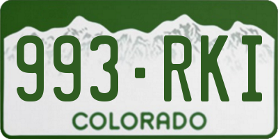 CO license plate 993RKI