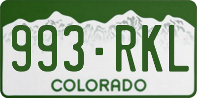 CO license plate 993RKL