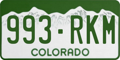 CO license plate 993RKM