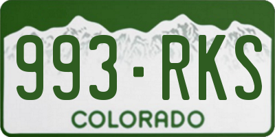 CO license plate 993RKS