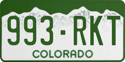 CO license plate 993RKT
