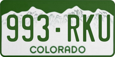 CO license plate 993RKU
