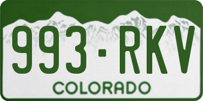 CO license plate 993RKV