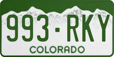 CO license plate 993RKY
