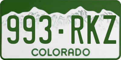 CO license plate 993RKZ