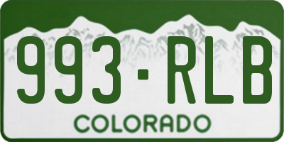CO license plate 993RLB