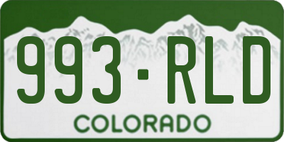 CO license plate 993RLD
