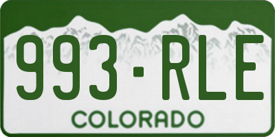CO license plate 993RLE
