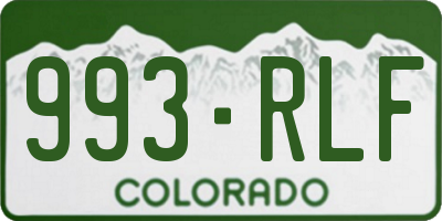 CO license plate 993RLF