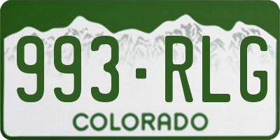 CO license plate 993RLG
