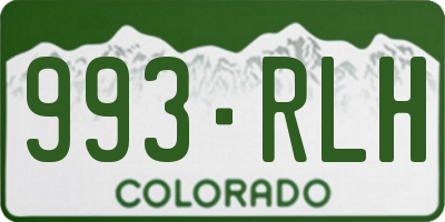 CO license plate 993RLH