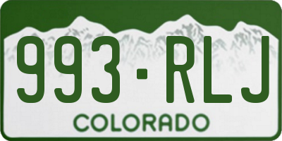 CO license plate 993RLJ