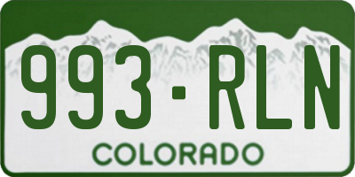 CO license plate 993RLN