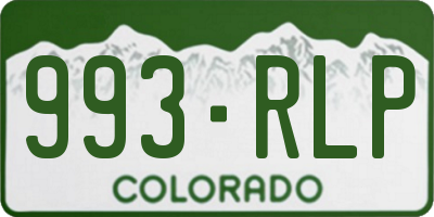CO license plate 993RLP