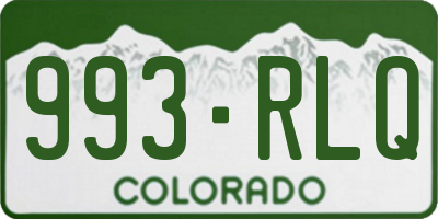 CO license plate 993RLQ