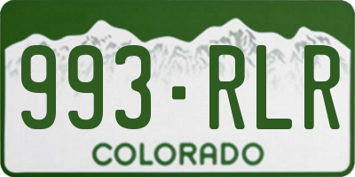 CO license plate 993RLR