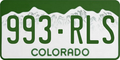 CO license plate 993RLS