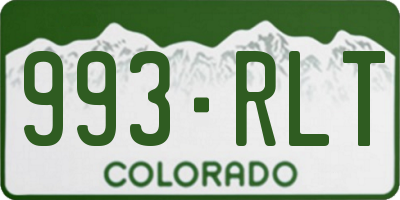 CO license plate 993RLT