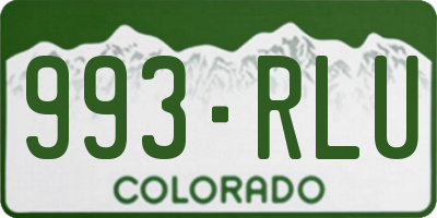 CO license plate 993RLU