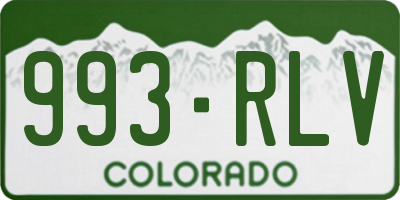 CO license plate 993RLV