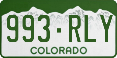 CO license plate 993RLY