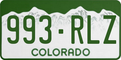 CO license plate 993RLZ